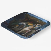 Rhodesian Ridgeback Snowy Sleigh Weihnachtsdekor Pappteller (Gewinkelt)