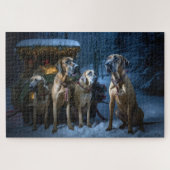 Rhodesian Ridgeback Snowy Sleigh Weihnachtsdekor Puzzle (Horizontal)
