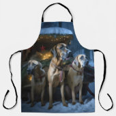 Rhodesian Ridgeback Snowy Sleigh Weihnachtsdekor Schürze (Vorderseite)