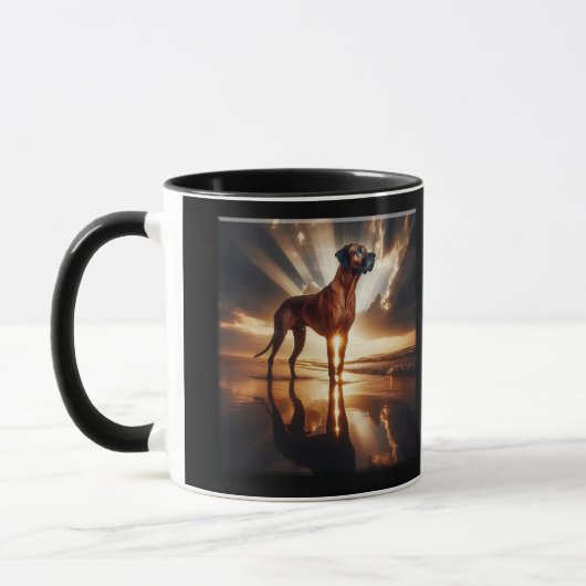 Rhodesian Ridgeback Sunset Beach Majestät Tasse (Links)
