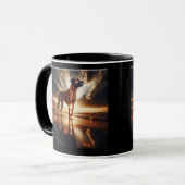 Rhodesian Ridgeback Sunset Beach Majestät Tasse (Vorderseite Links)