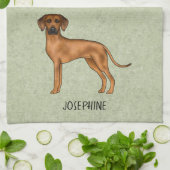 Rhodesian Ridgeback Süßer Brauner Hund Mit Namen G Geschirrtuch (Gefaltet)