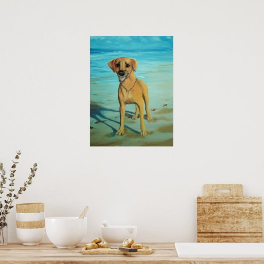 Rhodesian Ridgeback "Tony" lächelt Poster (Küche)