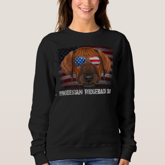 Rhodesian Ridgeback Vater American Dog Us Flag 4. Sweatshirt (Vorderseite)