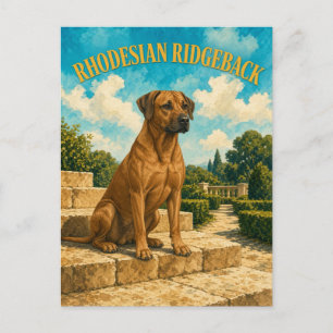 Rhodesian Ridgeback, Vintage Wasserfarben-Hundekun Postkarte