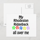 Rhodesian Ridgeback Walks Design Postkarte (Vorne/Hinten)