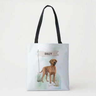 Rhodesian Ridgeback Wasserfarbe Personalisierter H Tasche