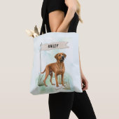 Rhodesian Ridgeback Wasserfarbe Personalisierter H Tasche (Von Nahem)