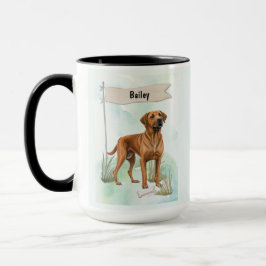 Rhodesian Ridgeback Wasserfarbe Personalisierter H Tasse