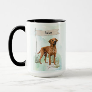 Rhodesian Ridgeback Wasserfarbe Personalisierter H Tasse