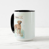 Rhodesian Ridgeback Wasserfarbe Personalisierter H Tasse (Vorderseite Links)