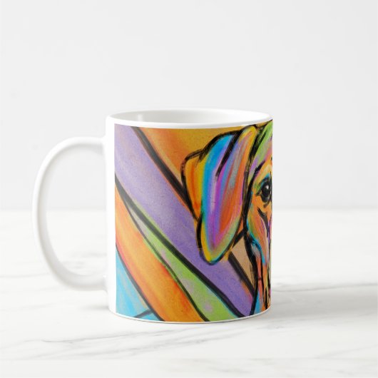 Rhodesian Ridgeback Wasserfarbe Portrait Kaffeetasse (Links)