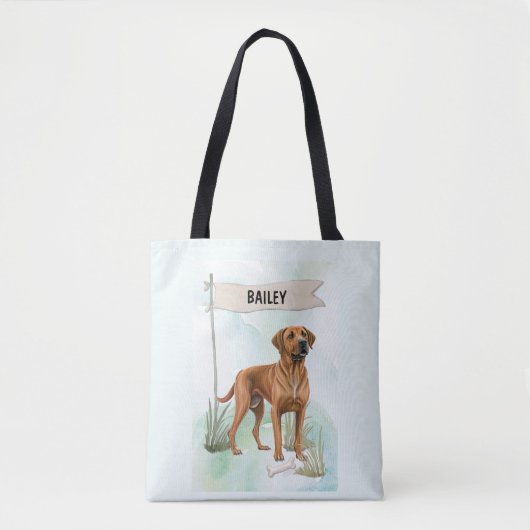 Rhodesian Ridgeback Watercolor Personalized Dog Tasche (Vorderseite)