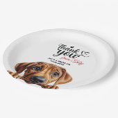 Rhodesian Ridgeback Wedding Vielen Dank Pappteller (Schrägansicht)