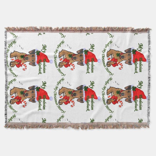 Rhodesian Ridgeback Weihnachten Decke (Vorderseite)