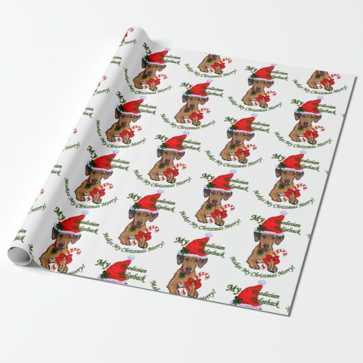 Rhodesian Ridgeback Weihnachten Geschenkpapier (Ungerollt)