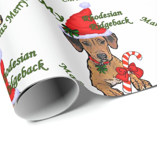 Rhodesian Ridgeback Weihnachten Geschenkpapier (Rolleneckpunkt)