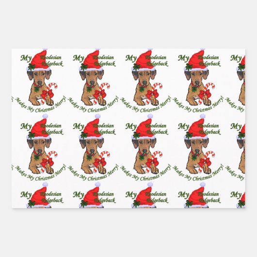 Rhodesian Ridgeback Weihnachten Geschenkpapier Set (Vorderseite)