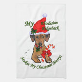 Rhodesian Ridgeback Weihnachten Handtuch (Vertikal)