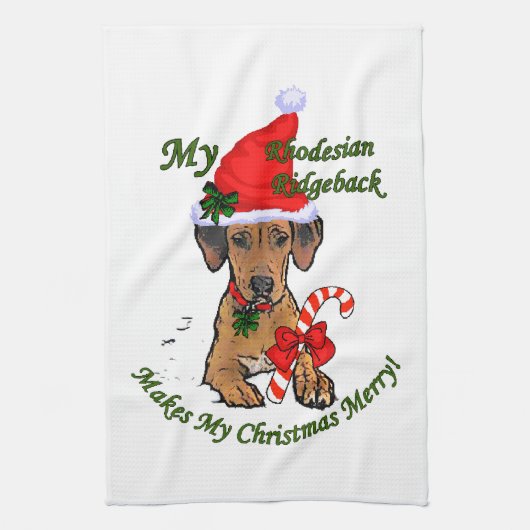 Rhodesian Ridgeback Weihnachten Handtuch (Vertikal)