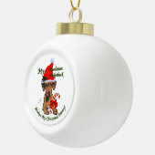 Rhodesian Ridgeback Weihnachten Keramik Kugel-Ornament (Rechts)