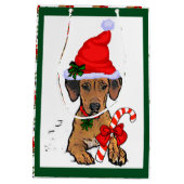 Rhodesian Ridgeback Weihnachten Mittlere Geschenktüte (Rückseite)