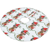 Rhodesian Ridgeback Weihnachten Polyester Weihnachtsbaumdecke (Schrägansicht)