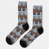 Rhodesian Ridgeback Weihnachten Rotes Lastwagen Fe Socken (Linkes Detail)