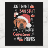 Rhodesian Ridgeback Weihnachten Weinetikett (Einzelnes Label)