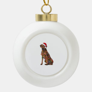 Rhodesian Ridgeback Weihnachtsbeleuchtung Xmas Hun Keramik Kugel-Ornament