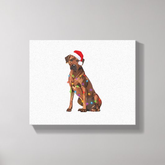 Rhodesian Ridgeback Weihnachtsbeleuchtung Xmas Hun Leinwanddruck (Vorderseite)