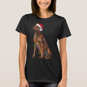 Rhodesian Ridgeback Weihnachtsbeleuchtung Xmas Hun T-Shirt