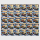 Rhodesian Ridgeback Weihnachtsboot Urlaub Geschenkpapier (Flach)