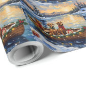 Rhodesian Ridgeback Weihnachtsboot Urlaub Geschenkpapier (Rolleneckpunkt)