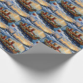 Rhodesian Ridgeback Weihnachtsboot Urlaub Geschenkpapier (Ecke)