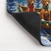 Rhodesian Ridgeback Weihnachtsboot Urlaub Mousepad (Ecke)