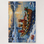 Rhodesian Ridgeback Weihnachtsboot Urlaub Puzzle (Vertikal)