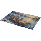 Rhodesian Ridgeback Weihnachtsboot Urlaub Schneidebrett (Ecke)
