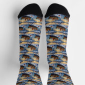 Rhodesian Ridgeback Weihnachtsboot Urlaub Socken (Oben)