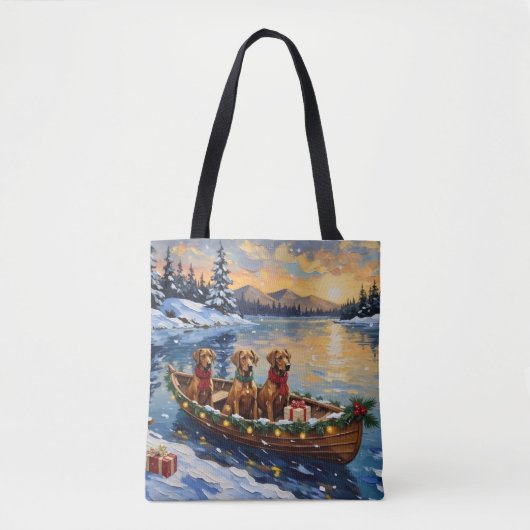 Rhodesian Ridgeback Weihnachtsboot Urlaub Tasche (Vorderseite)