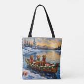 Rhodesian Ridgeback Weihnachtsboot Urlaub Tasche (Rückseite)