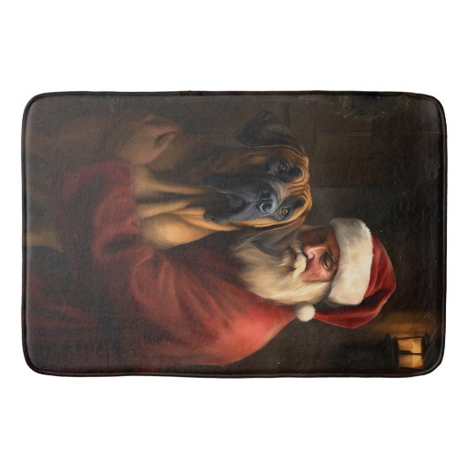 Rhodesian Ridgeback Weihnachtsfeiertag Badematte (Vorderseite)