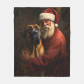 Rhodesian Ridgeback Weihnachtsfeiertag Fleecedecke (Vorderseite)