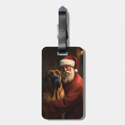 Rhodesian Ridgeback Weihnachtsfeiertag Gepäckanhänger (Rückseite vertikal)