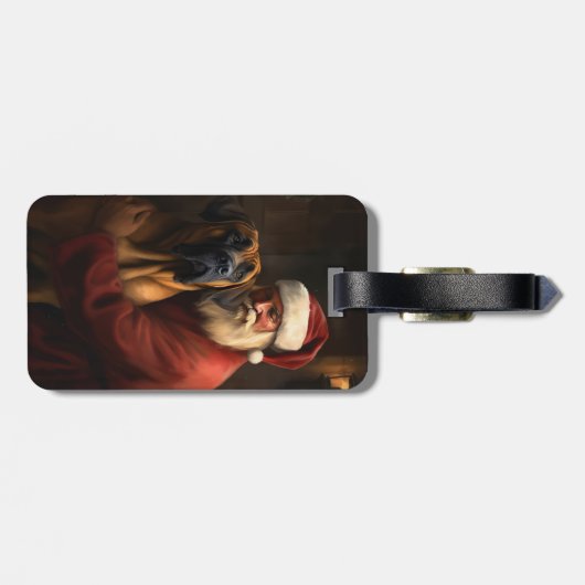 Rhodesian Ridgeback Weihnachtsfeiertag Gepäckanhänger (Rückseite horizontal)