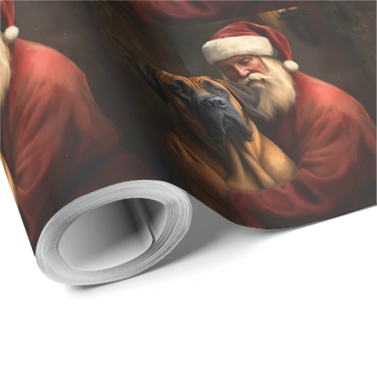 Rhodesian Ridgeback Weihnachtsfeiertag Geschenkpapier (Rolleneckpunkt)