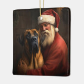 Rhodesian Ridgeback Weihnachtsfeiertag Keramikornament (Links)