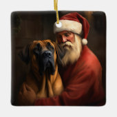 Rhodesian Ridgeback Weihnachtsfeiertag Keramikornament (Vorderseite)