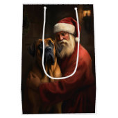 Rhodesian Ridgeback Weihnachtsfeiertag Mittlere Geschenktüte (Rückseite)