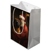 Rhodesian Ridgeback Weihnachtsfeiertag Mittlere Geschenktüte (Rückseite Schrägansicht)